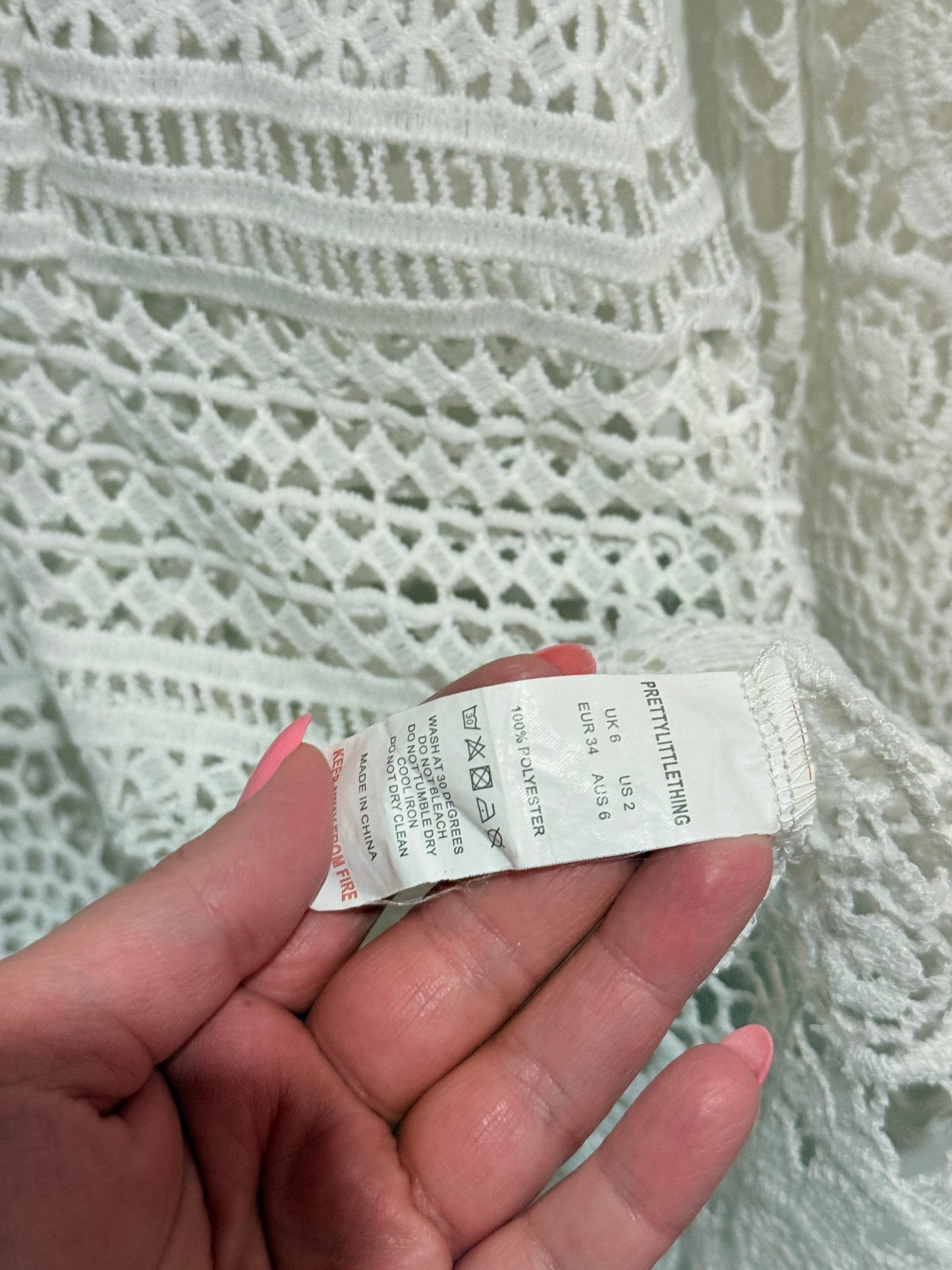 Pretty Little Thing Crochet Dress Size 6