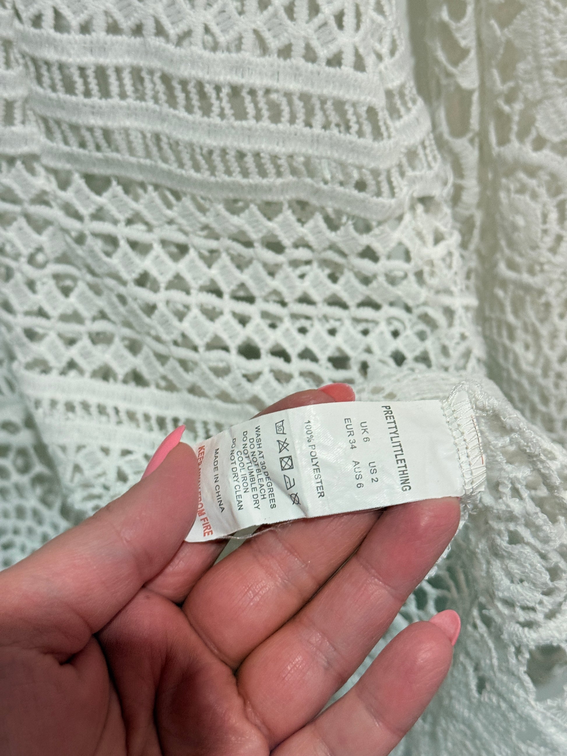 Pretty Little Thing Crochet Dress Size 6