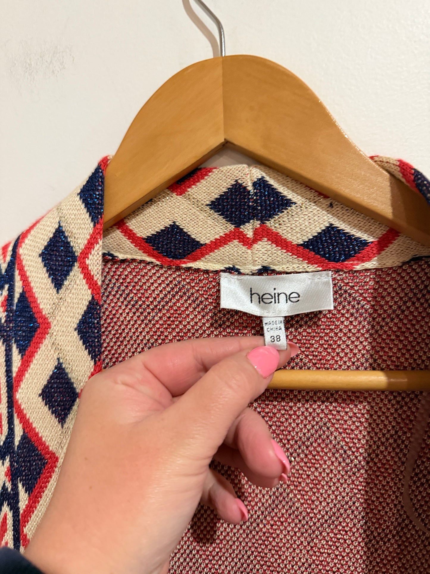 Heine Open-front Cardigan Jacket Size 38 | U/Arm to U/Arm 60cm