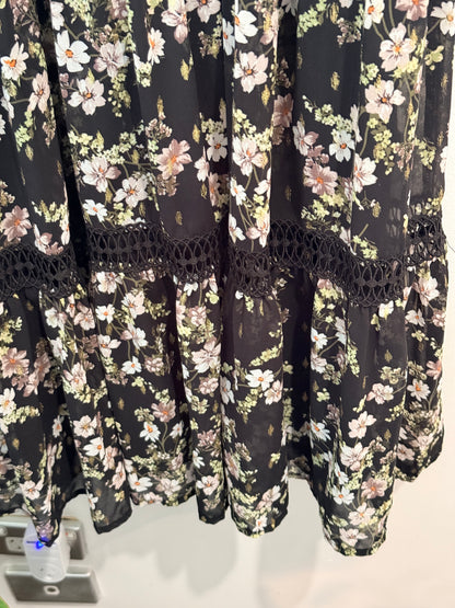 Aqua Floral Midi Dress Size S