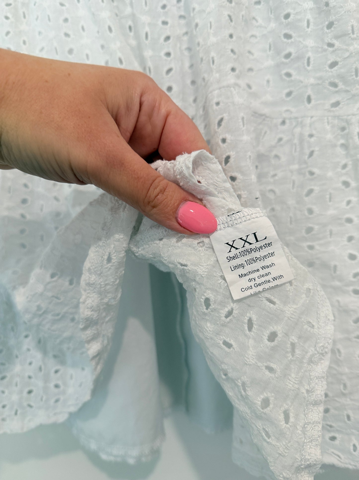 Shell & Lining: Eyelet Tiered Mini Skirt Size XXL