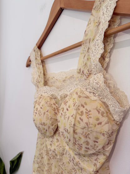 Brand Unknown Floral Lace Camisole Top Size U/Arm to U/Arm 35cm