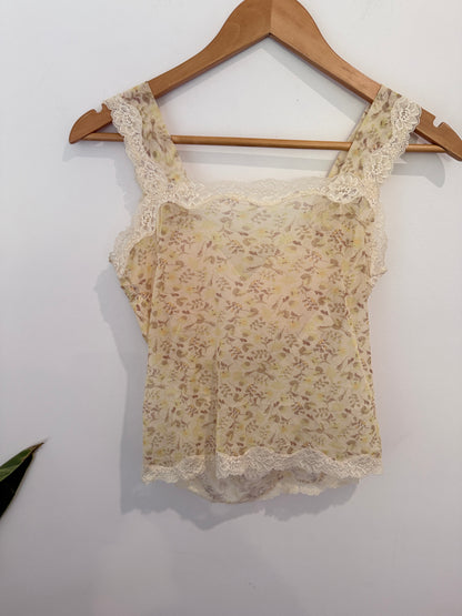 Brand Unknown Floral Lace Camisole Top Size U/Arm to U/Arm 35cm
