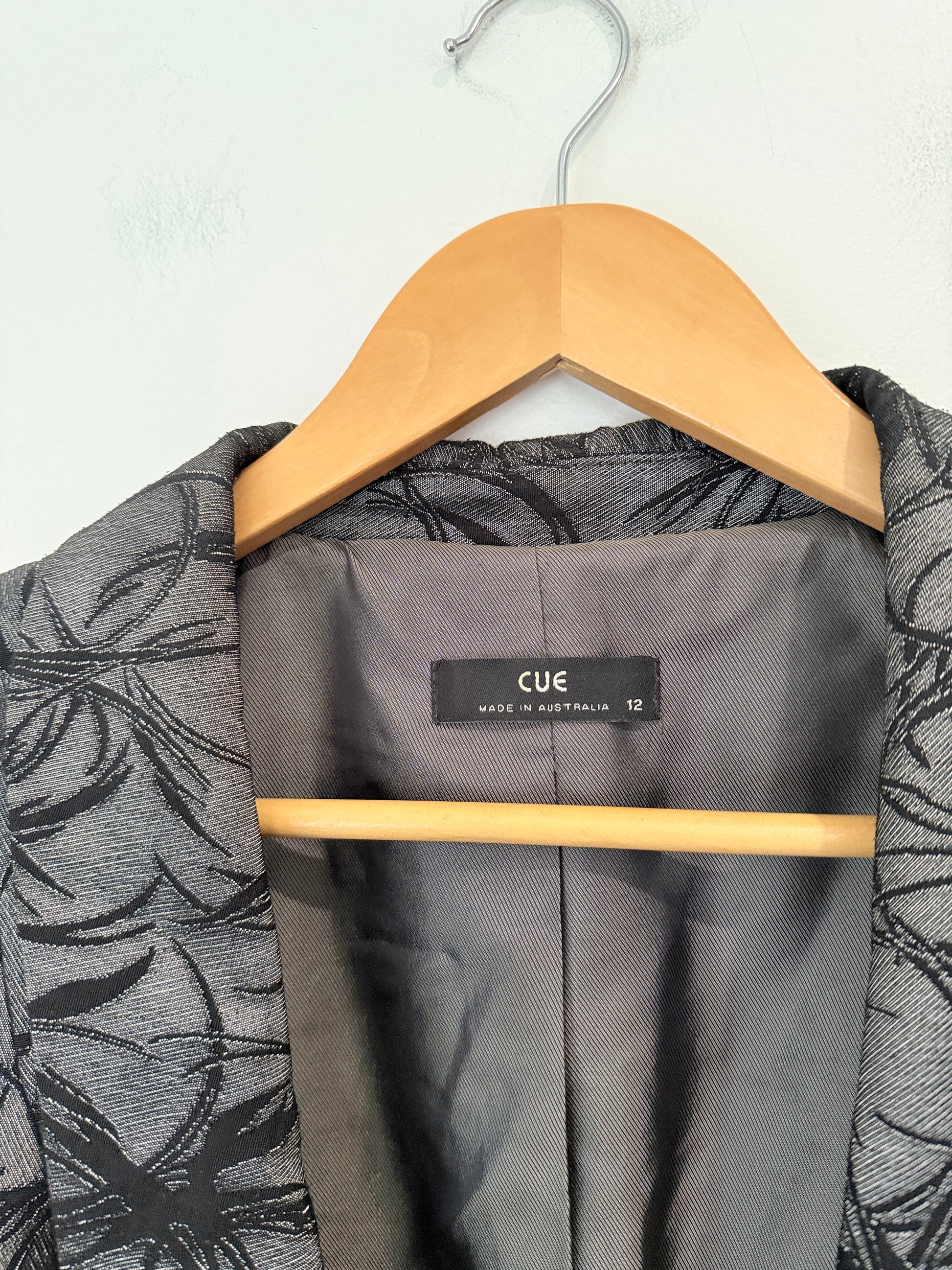 Cue Jacquard Blazer Jacket Size 12