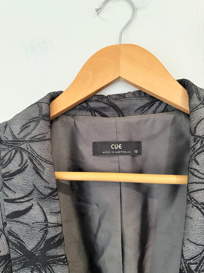 Cue Jacquard Blazer Jacket Size 12