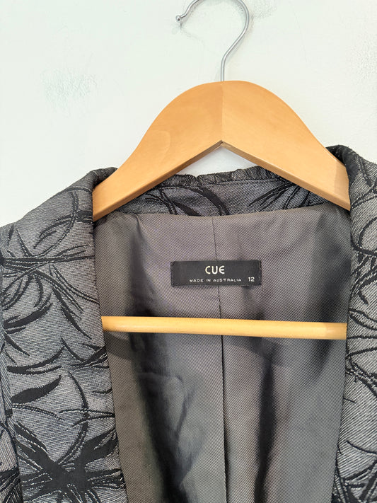 Cue Jacquard Blazer Jacket Size 12