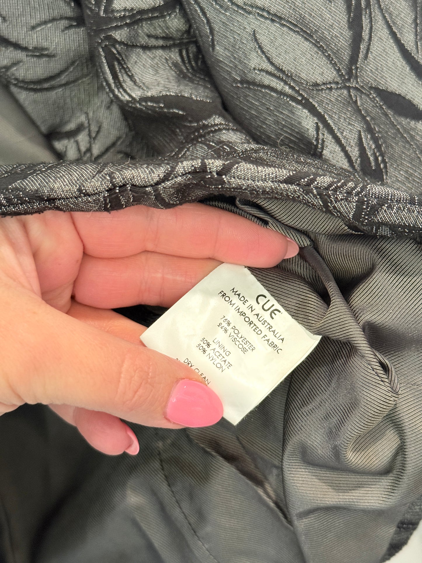 Cue Jacquard Blazer Jacket Size 12