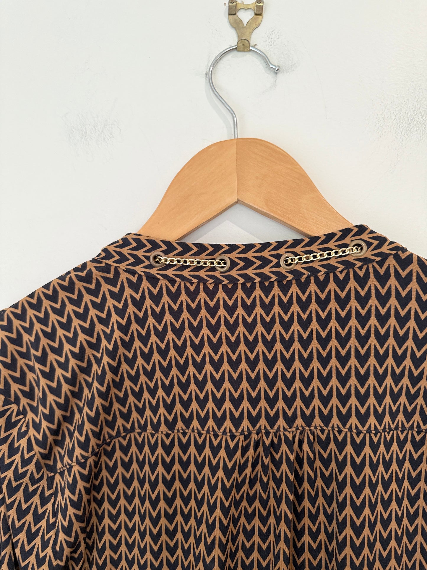 Michael Kors Herringbone Print Tunic Dress Size M