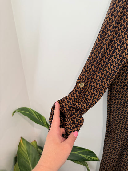 Michael Kors Herringbone Print Tunic Dress Size M