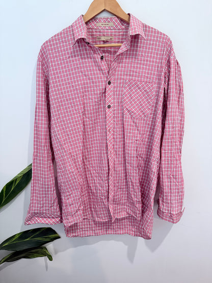 SIFS Micro-check Button-down Shirt Size XL