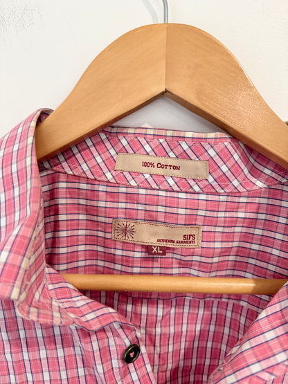 SIFS Micro-check Button-down Shirt Size XL
