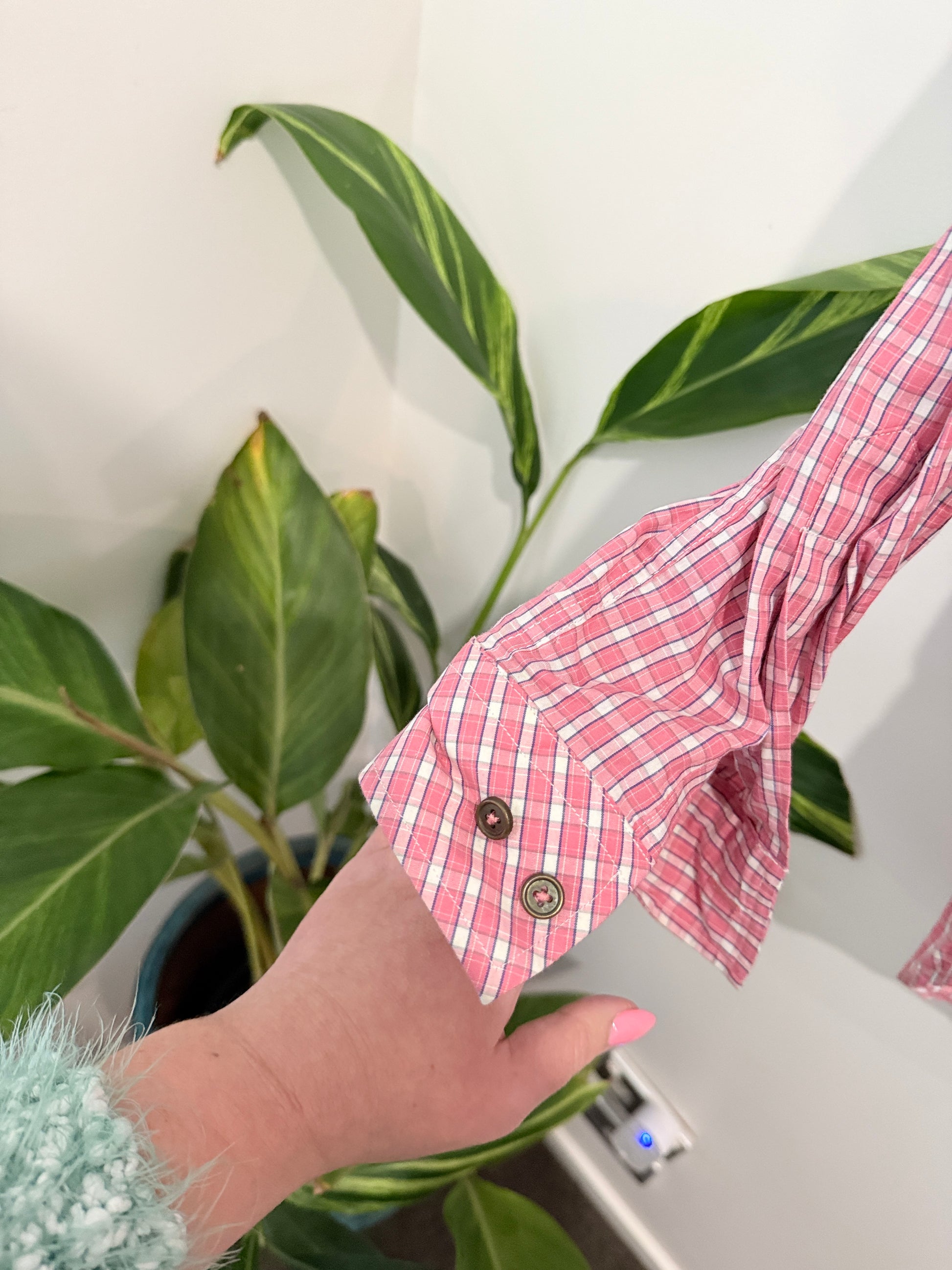 SIFS Micro-check Button-down Shirt Size XL