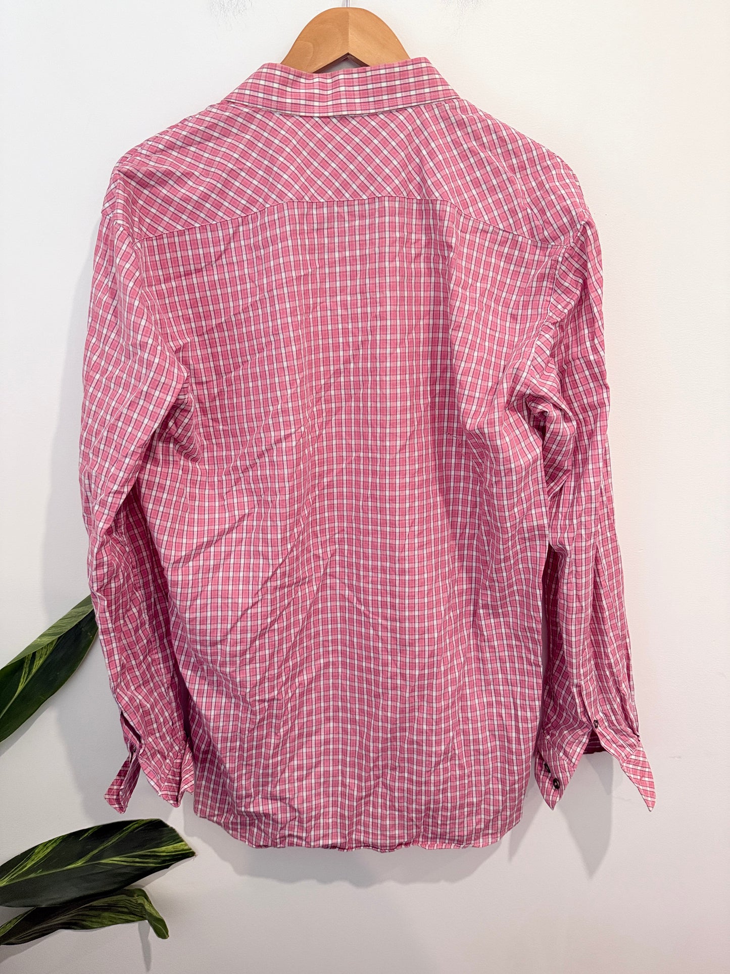 SIFS Micro-check Button-down Shirt Size XL