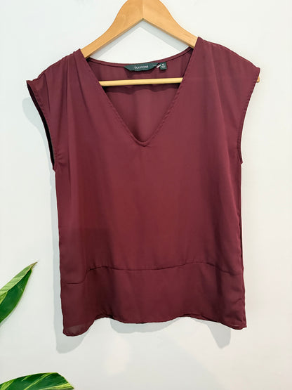 Glassons Sleeveless V-neck Top Size 10