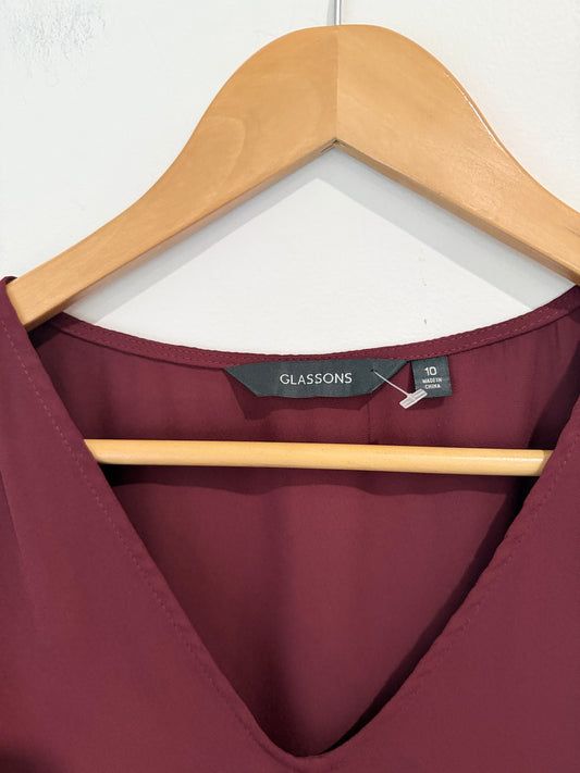 Glassons Sleeveless V-neck Top Size 10