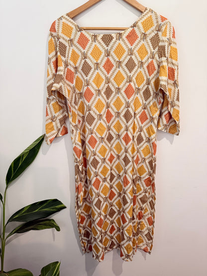 Printed Straight Kurta Size XXL | U/Arm to U/Arm 52cm