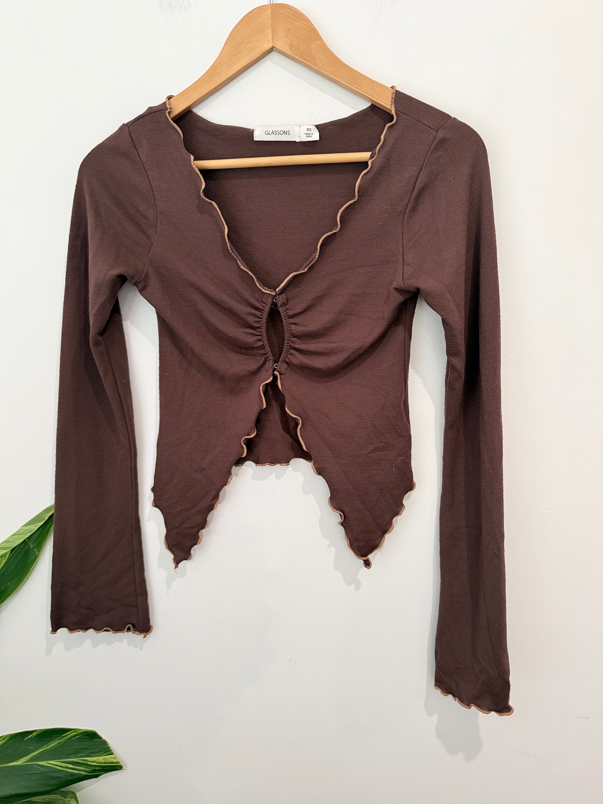 Glassons Long-sleeve Crop Top Size XS