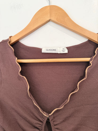 Glassons Long-sleeve Crop Top Size XS