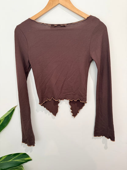 Glassons Long-sleeve Crop Top Size XS