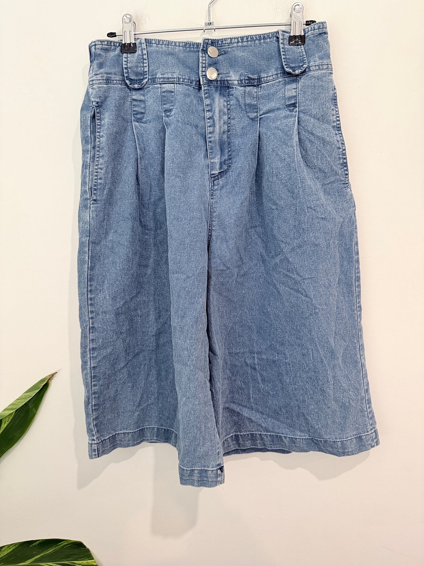 Brand Unknown Wide-leg Denim Culotte Shorts Size XL | Waist 72cm