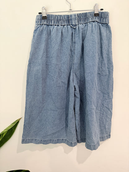 Brand Unknown Wide-leg Denim Culotte Shorts Size XL | Waist 72cm