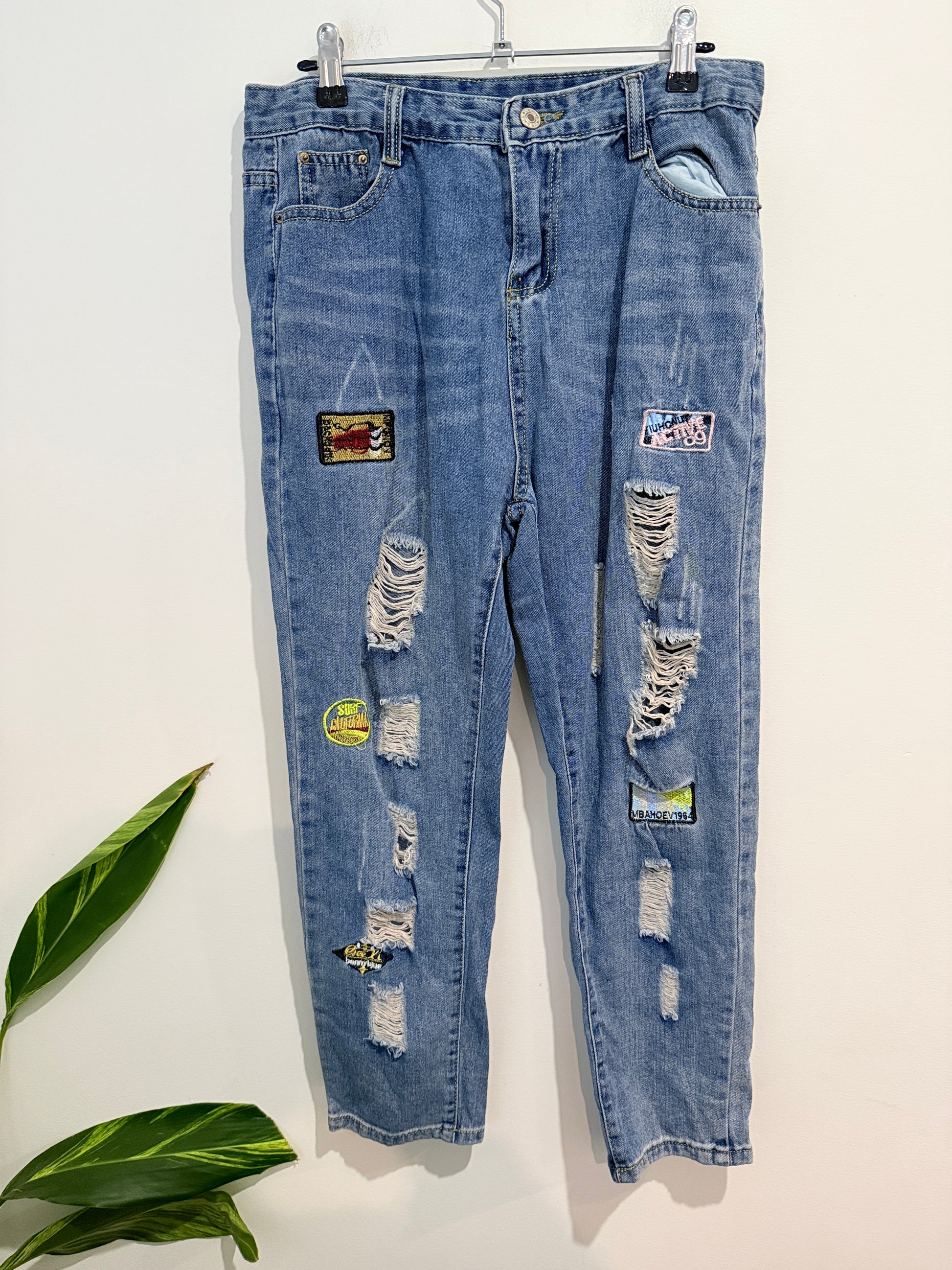 Brand Unknown Distressed Denim Pants Size 2XL | Waist 80cm
