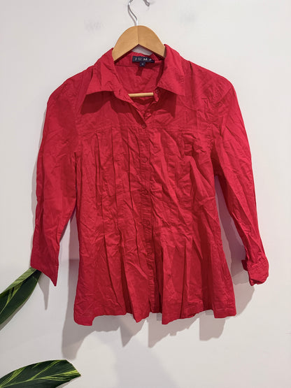 Jump Pleated Button-up Shirt Size 10