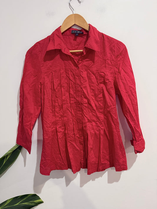Jump Pleated Button-up Shirt Size 10