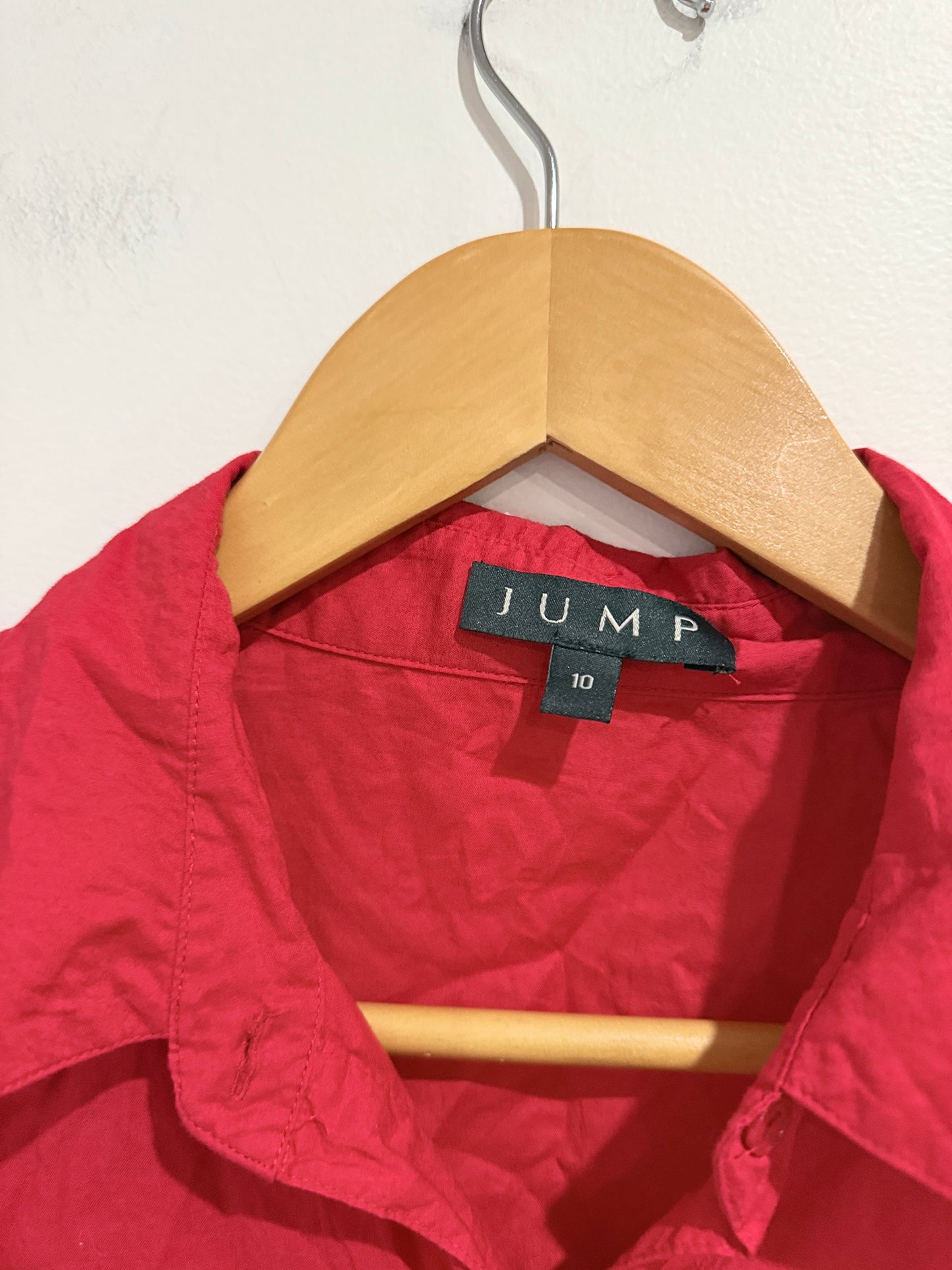 Jump Pleated Button-up Shirt Size 10