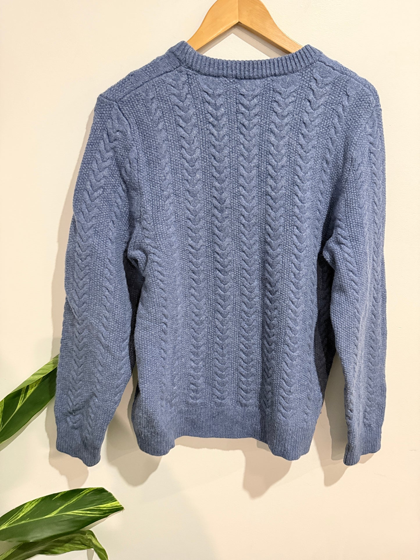 Cable-knit Crewneck Sweater Size L | U/Arm to U/Arm 50cm