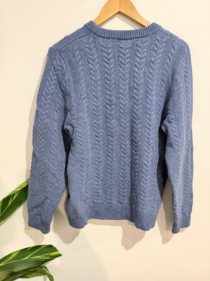 Cable-knit Crewneck Sweater Size L | U/Arm to U/Arm 50cm