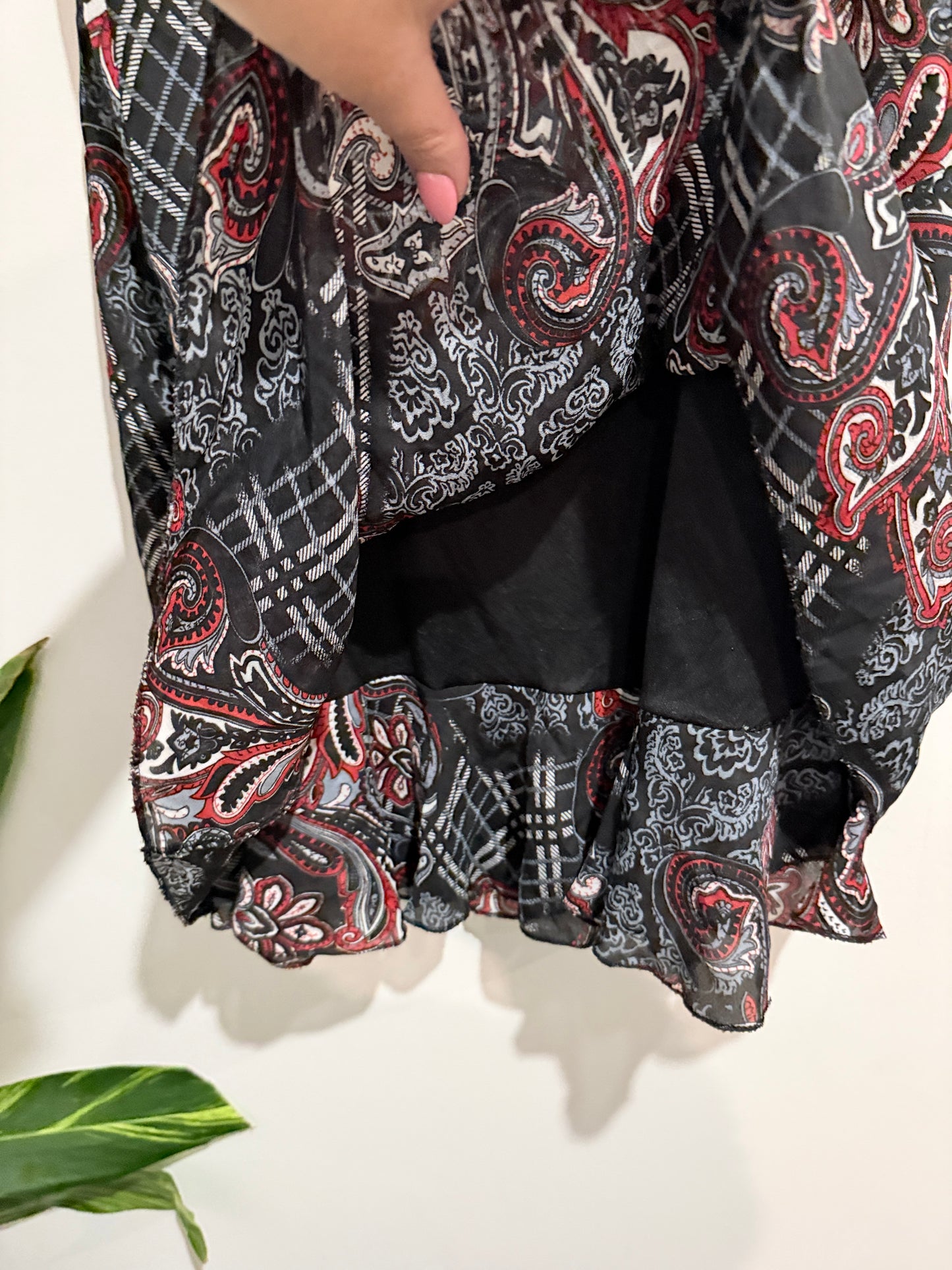 Derriennic Paisley Slip Skirt Size Waist 78cm