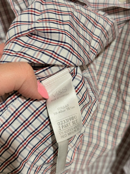 M & S Check Patterned Shirt Size 39-40