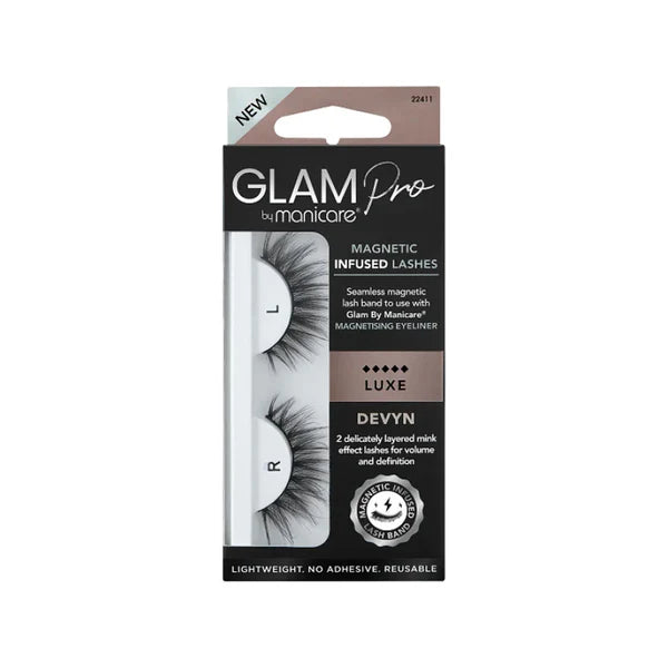 Manicare Lashes Magnetic Infused Glam Pro Lightweight No Adhesive Reusable Devyn Luxe