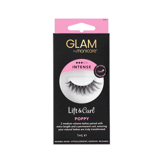 Manicare Glam Lashes Glam Lift & Curl Poppy Intense Hypoallergenic Adhesive Reusable