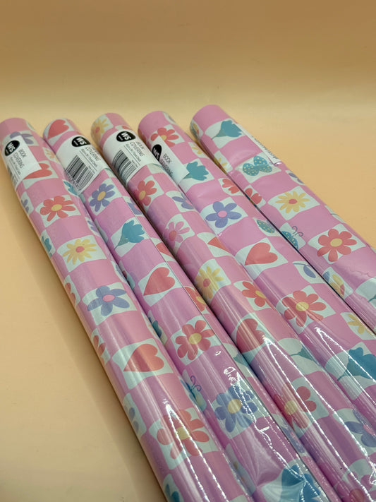 Book Covering Floral Check by Warehouse Stationery
