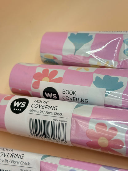 Book Covering Floral Check by Warehouse Stationery
