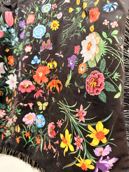 Floral Fringe Cushion Cover 45x45cm