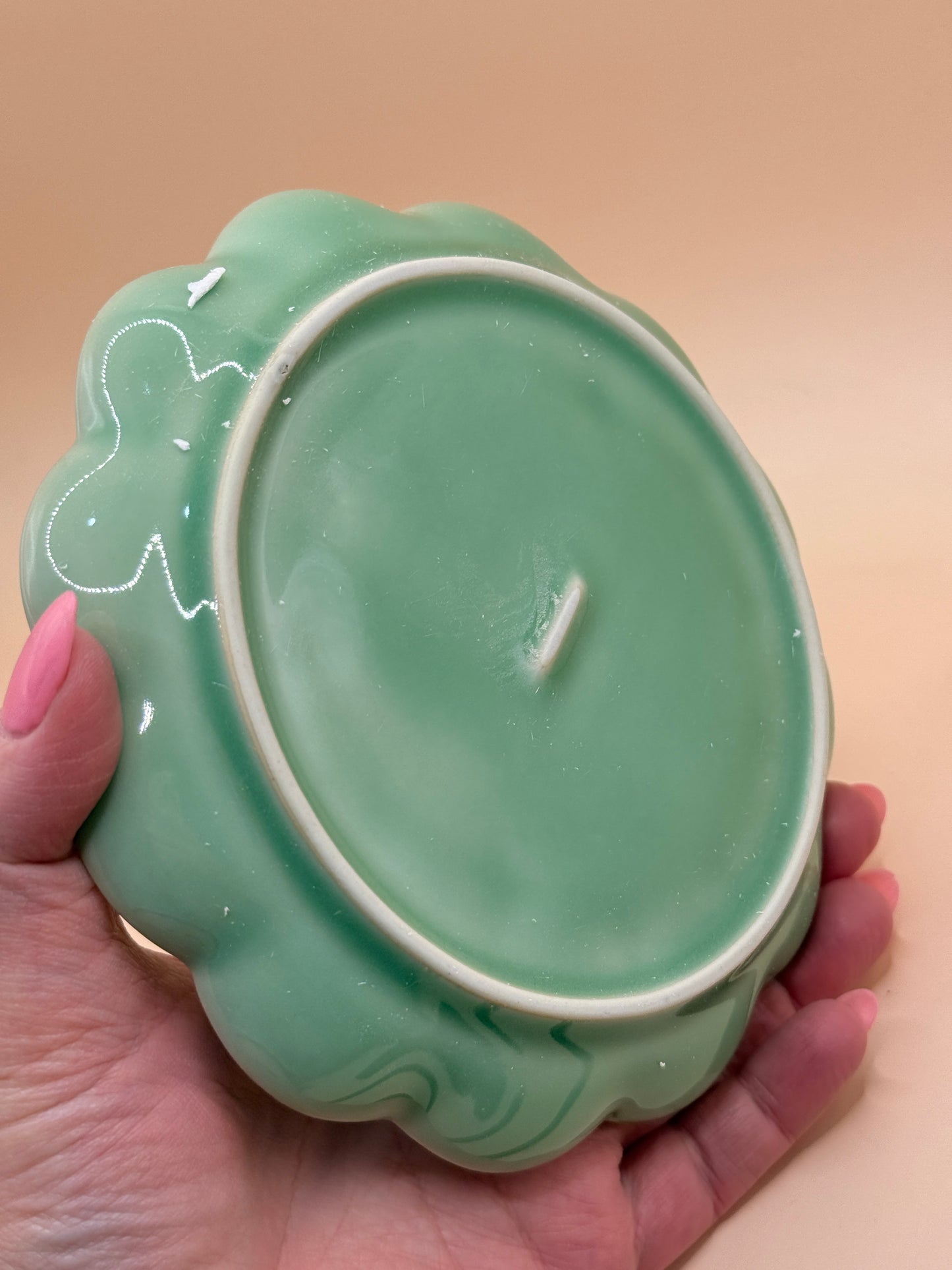 Ceramic Paint Palette / Ink Dish with Paint Brushes