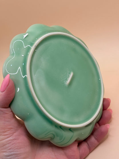 Ceramic Paint Palette / Ink Dish with Paint Brushes