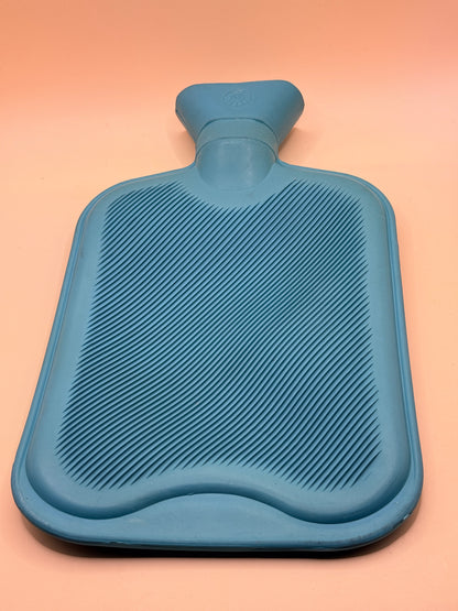 Blue rubber hot water bottle