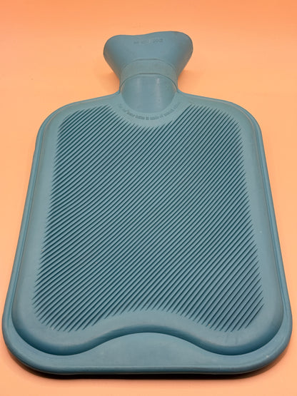 Blue rubber hot water bottle