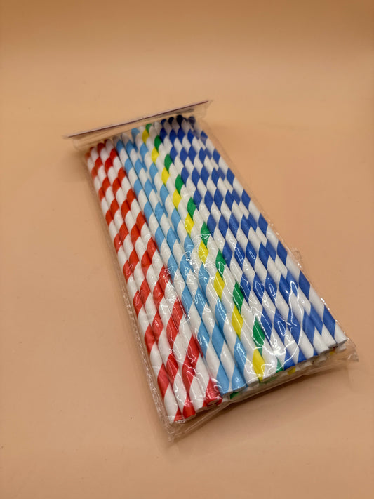Anko Bright Paper Straws 50 Pack