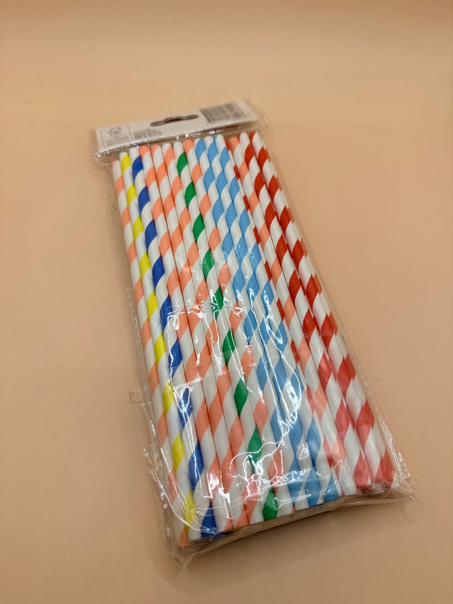 Anko Bright Paper Straws 50 Pack