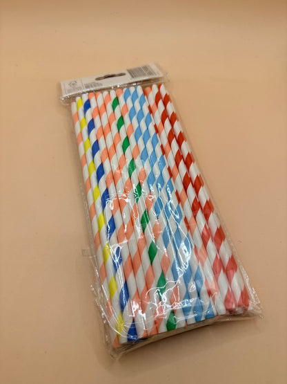 Anko Bright Paper Straws 50 Pack