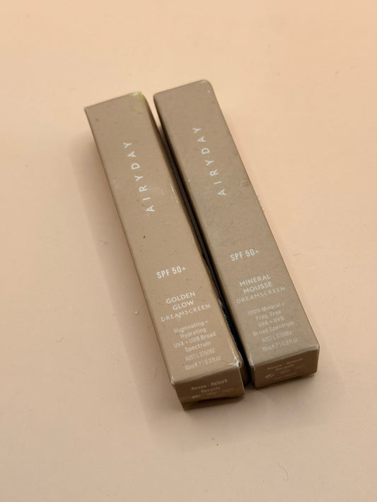 Airyday SPF 50+ Dreamscreen – Golden Glow & Mineral Mousse (2 x 10ml)
