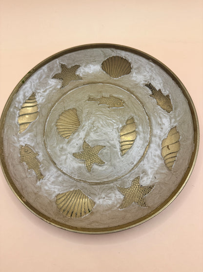Coastal Seashell Decorative Display Plate