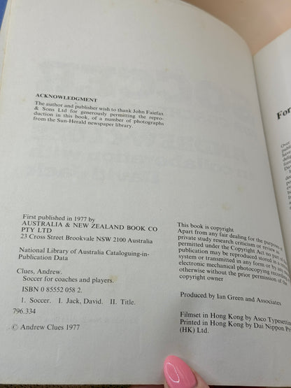 Soccer for Coaches & Players by Andrew Clues and David Jack 1977