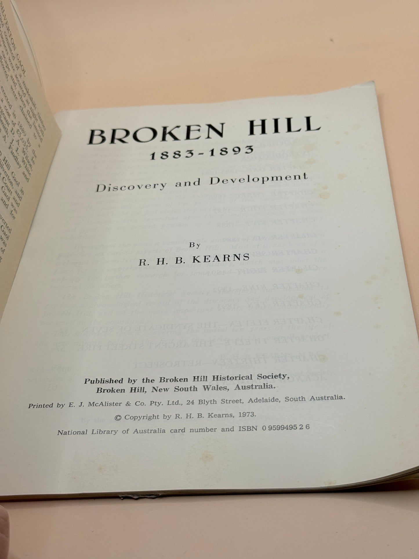 Broken Hill 1883–1893 by R. H. B. Kearns 1973