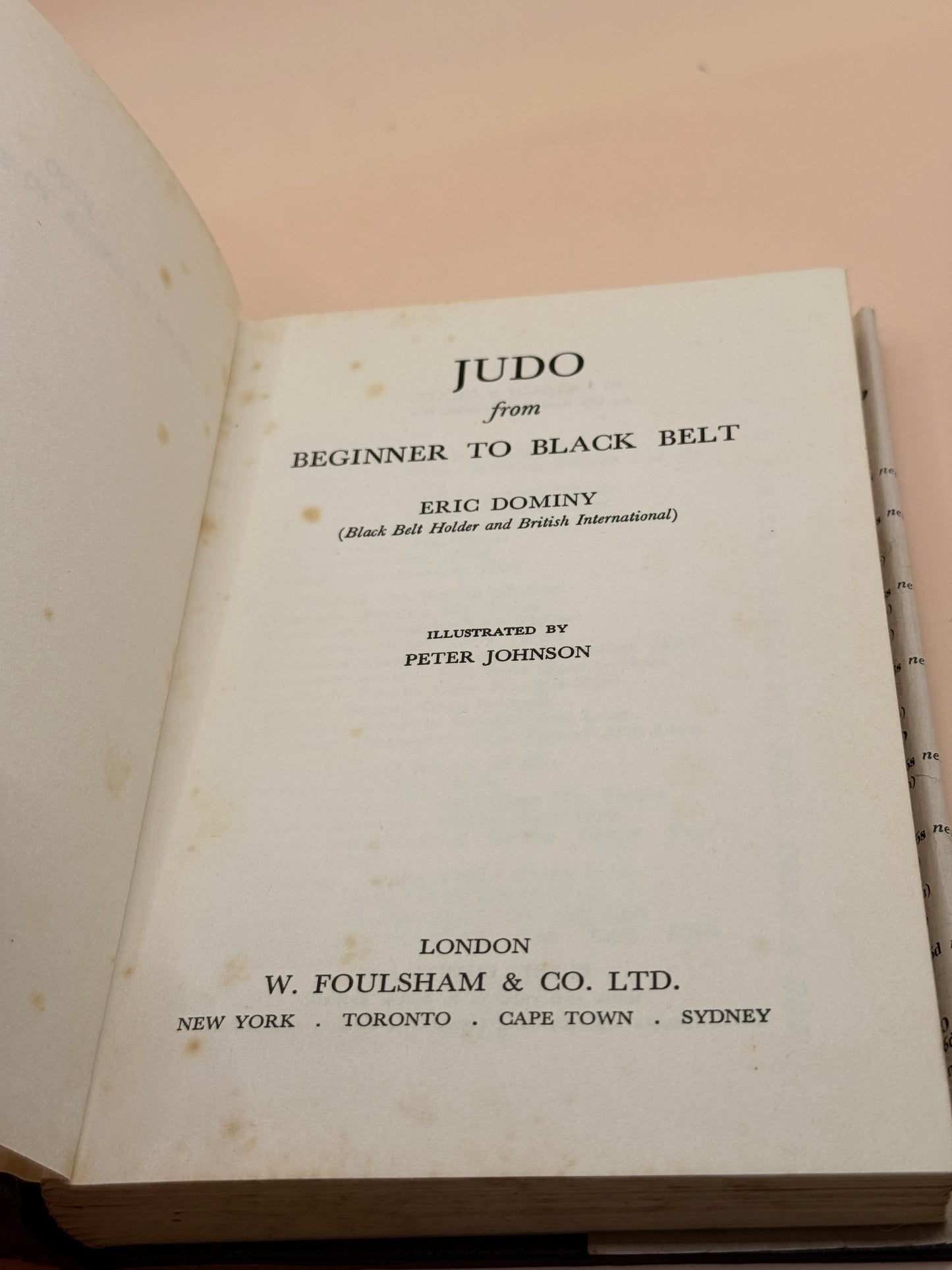 Judo: Beginner to Black Belt by Eric Dominy 1958 First Edition